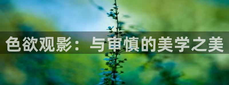 欧美影院|超棒大片：色欲观影：与审慎的美学之美